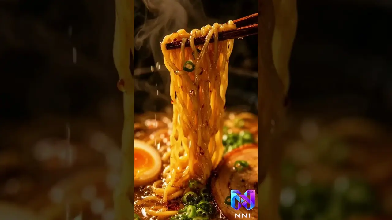 Cinematic Japanese Ramen AI food ad