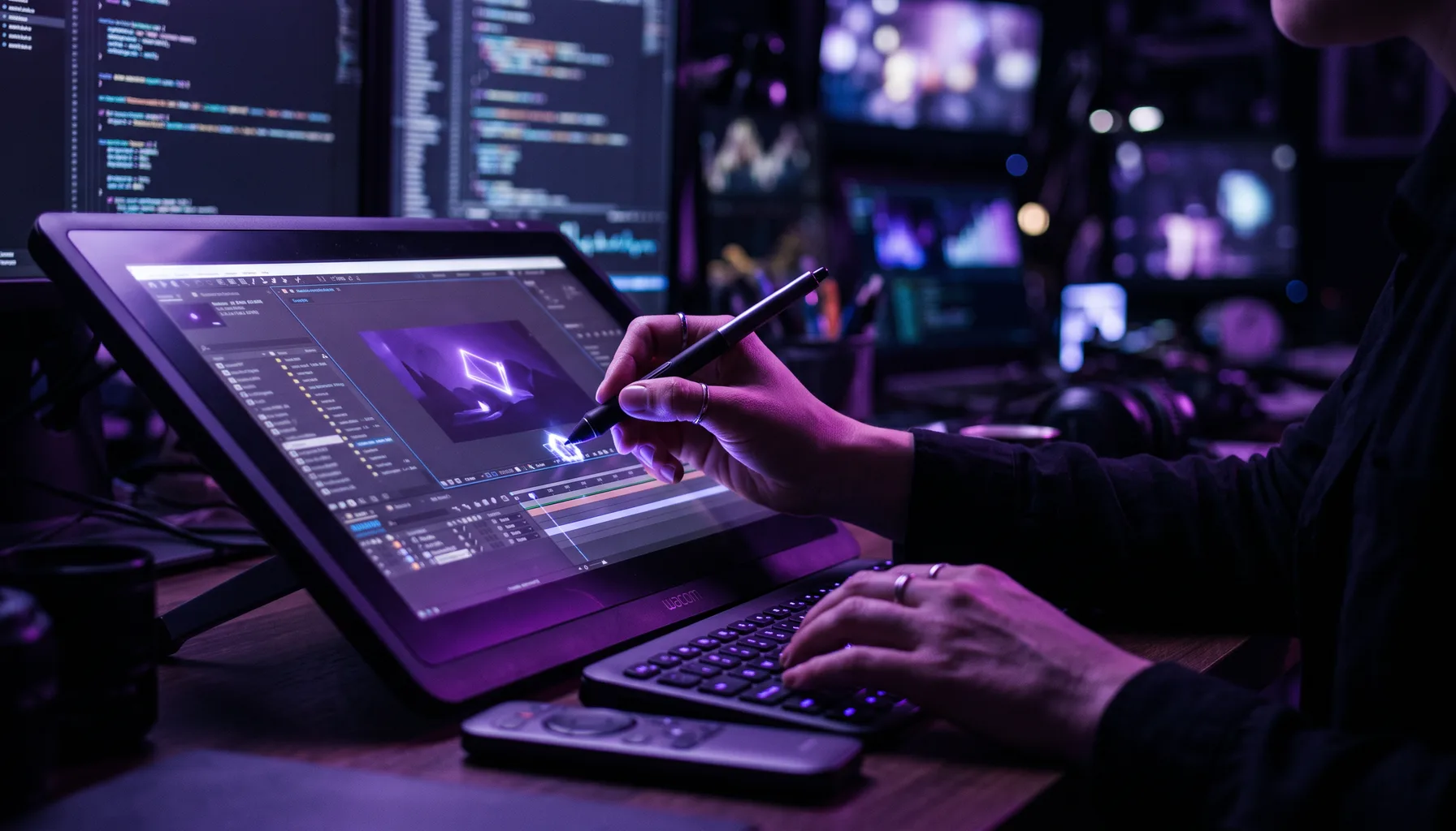 Motion designer adding the final polish